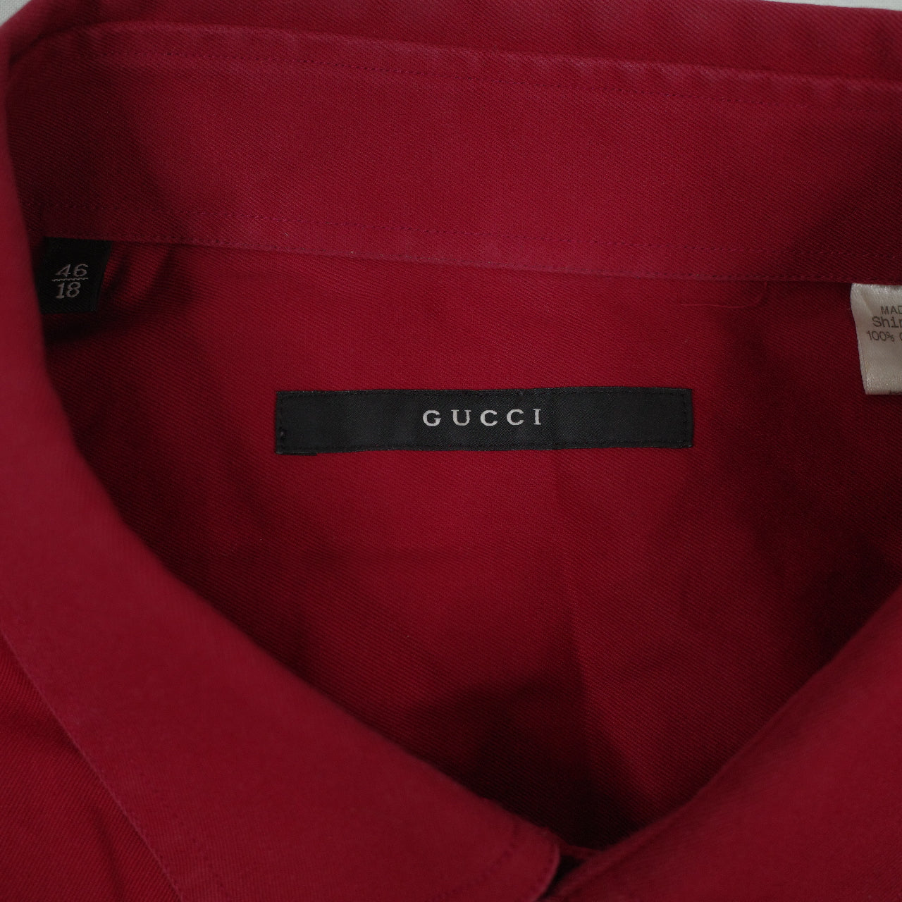 Gucci Mens Dress Shirt Button Up Mens Size 46/18