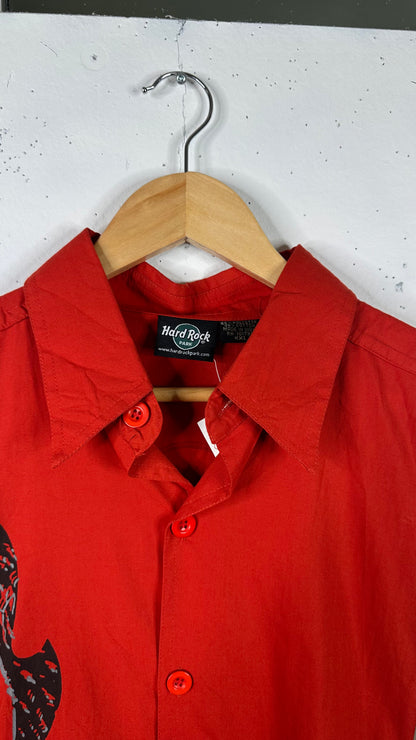 Hard Rock Crew Red Button Up Shirt (XXL)