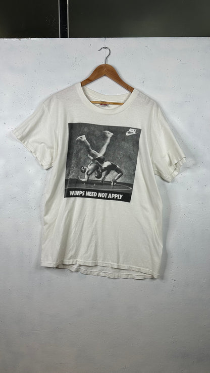 Vintage Nike Whimps Need Not Apply White Tee (L)