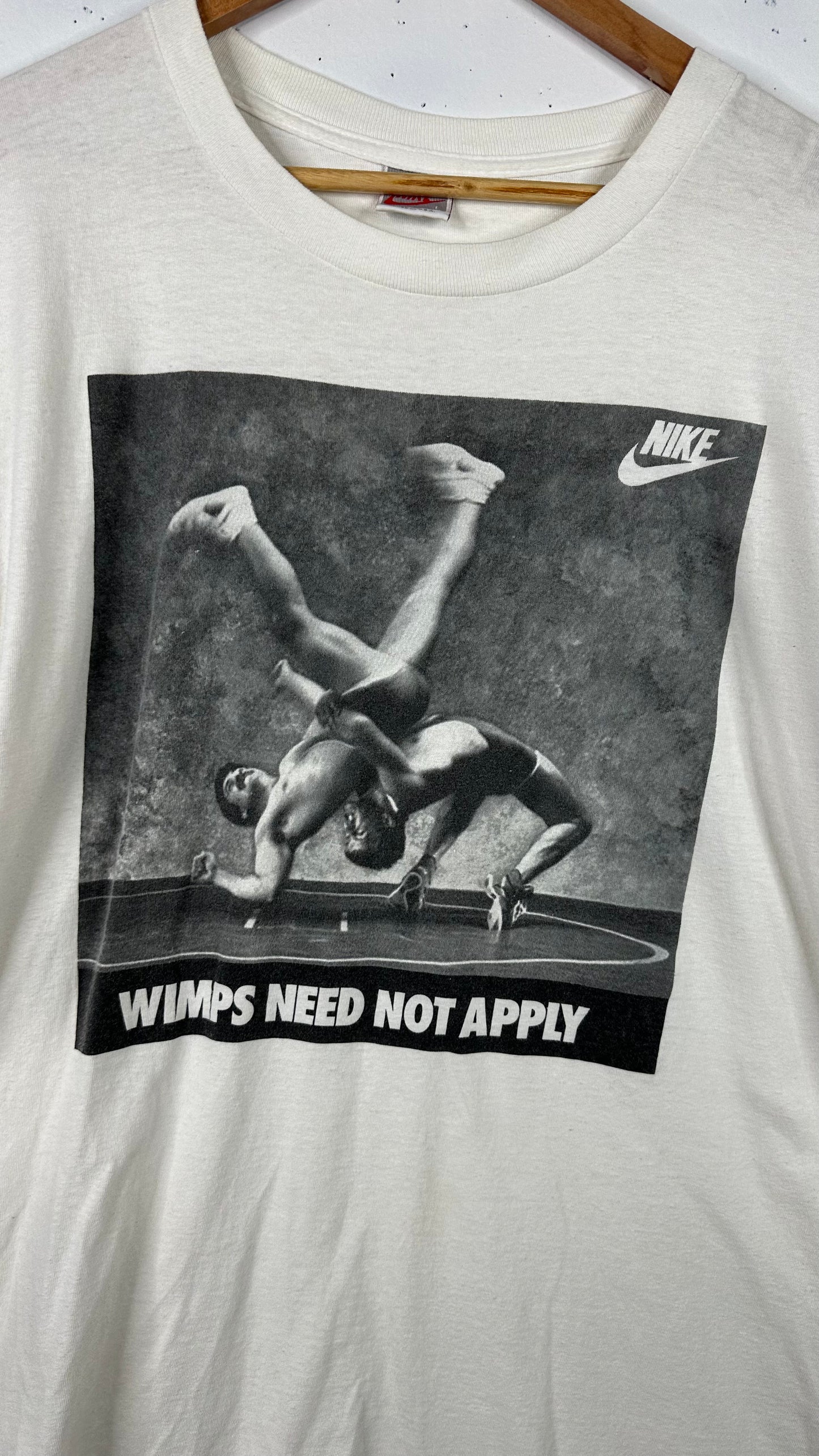 Vintage Nike Whimps Need Not Apply White Tee (L)