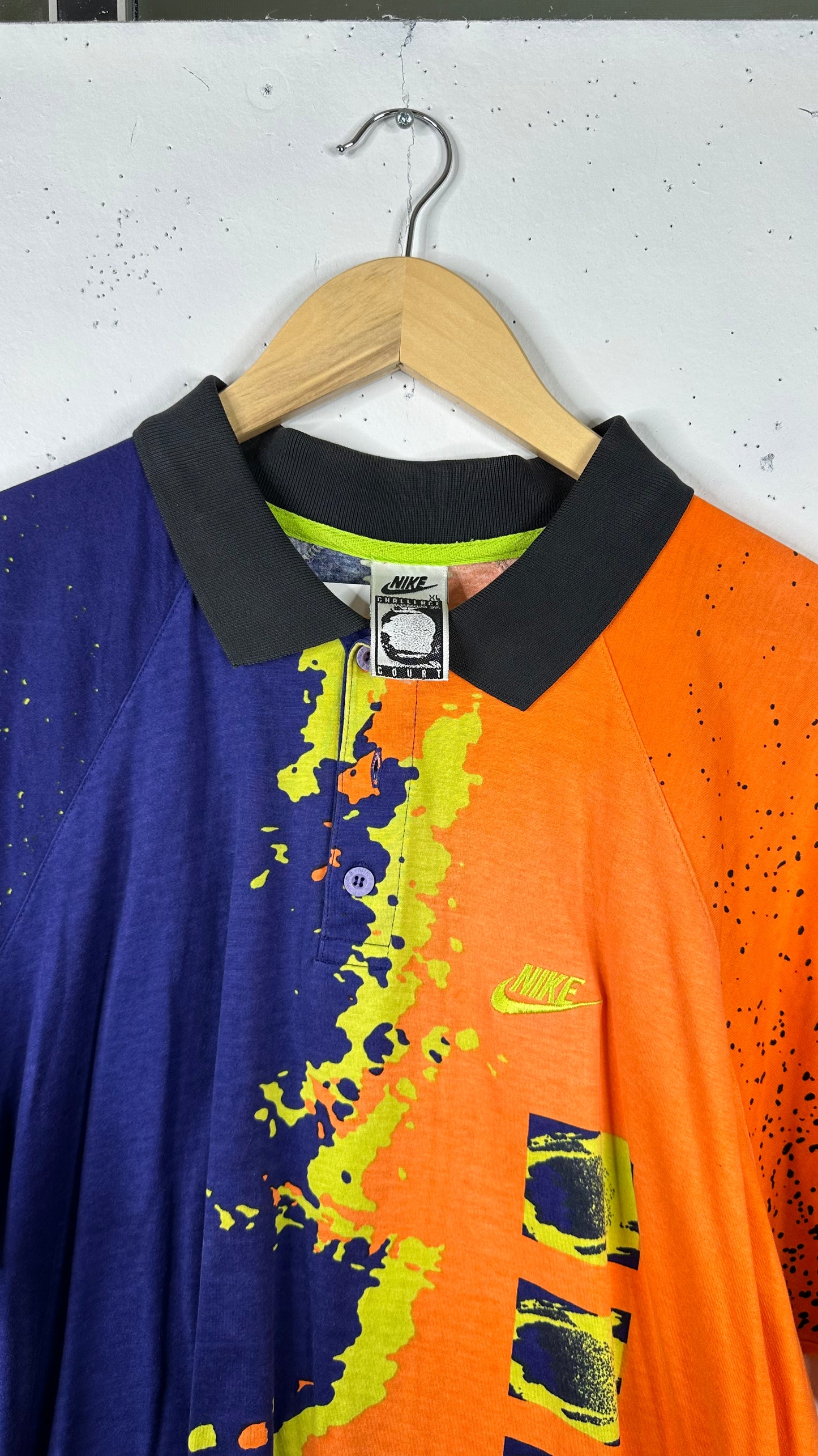 Vintage Nike Agassi Splatter Print Polo (XL)