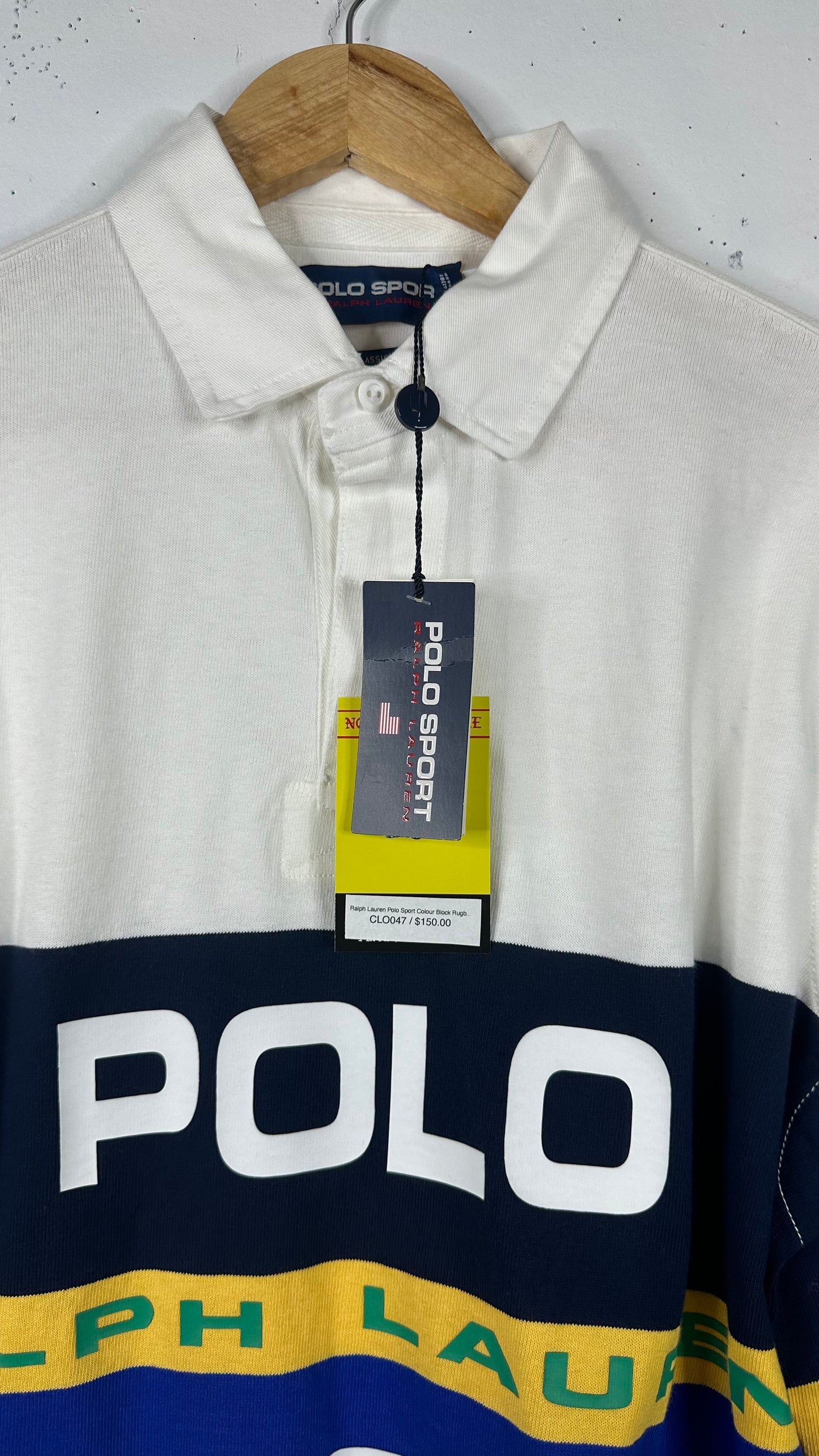 Ralph Lauren Polo Sport Colour Block Rugby White New (M)