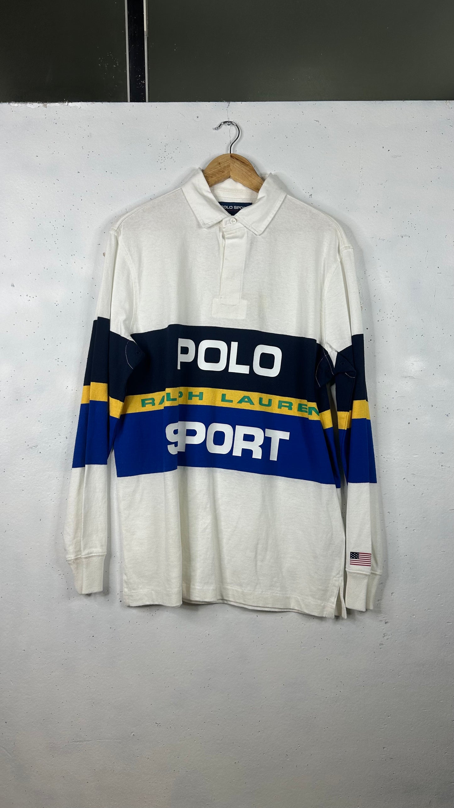 Ralph Lauren Polo Sport Colour Block Rugby White New (M)