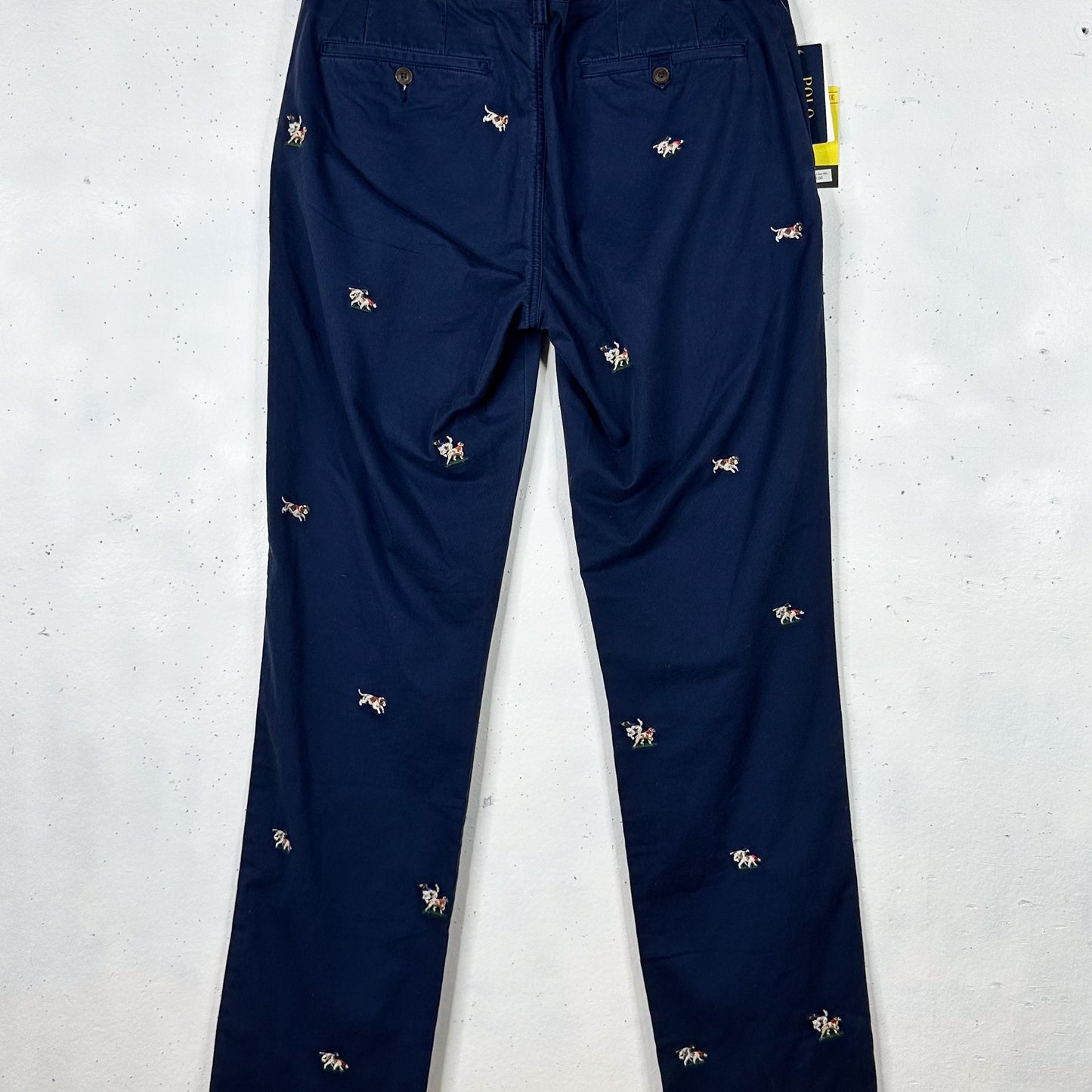 Ralph Lauren Navy Dog Chinos New (Size 34)