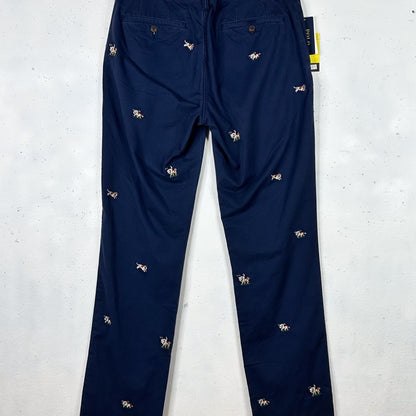 Ralph Lauren Navy Dog Chinos New (Size 34)