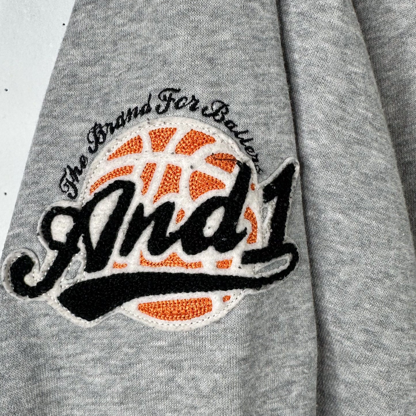 And1 Grey Basketball Hoodie Orange Lined (XXL)