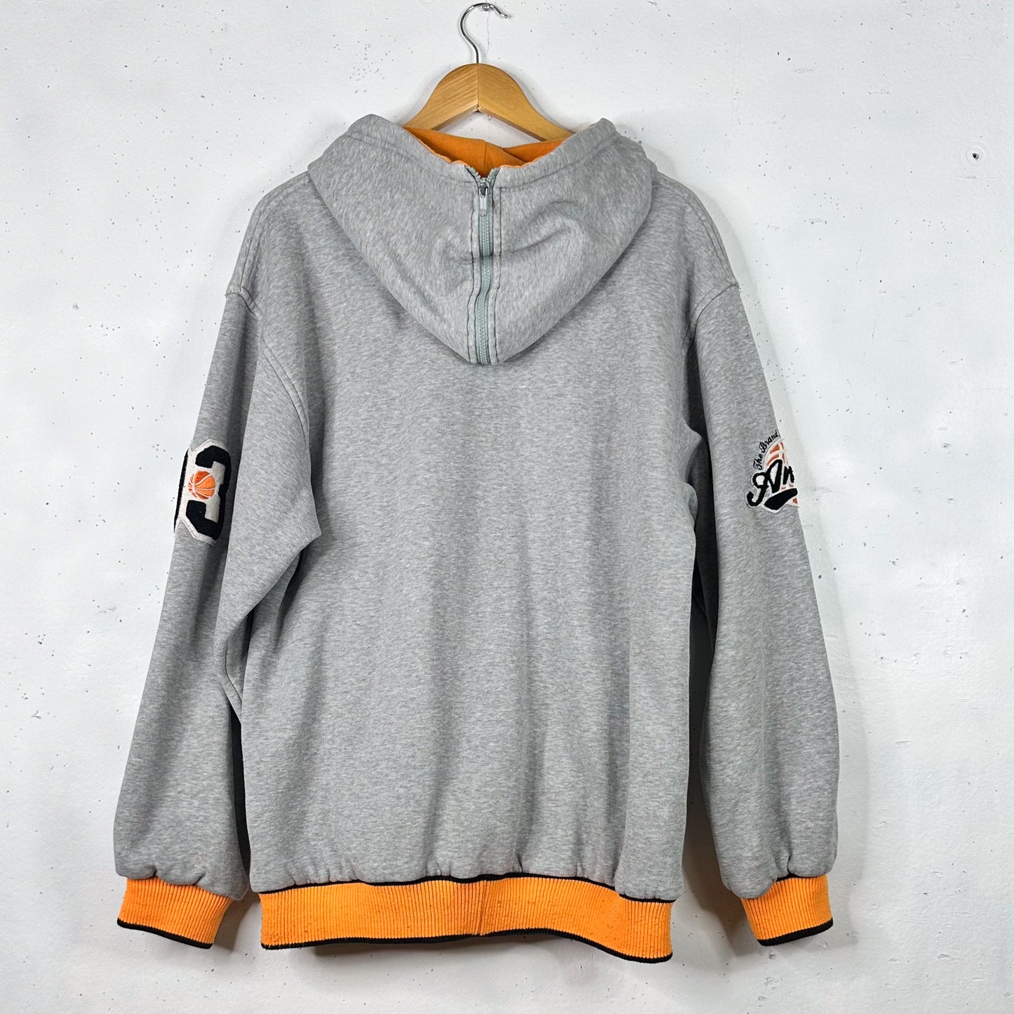 And1 Grey Basketball Hoodie Orange Lined (XXL)