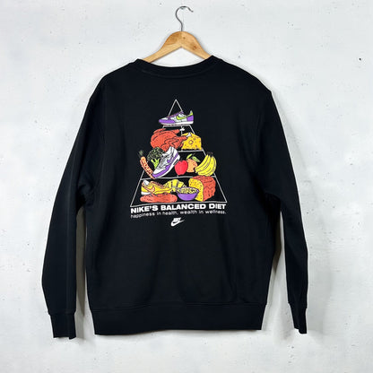 Nike Air Max Food Pyramid Fruit Basket Black Crewneck New (XL)