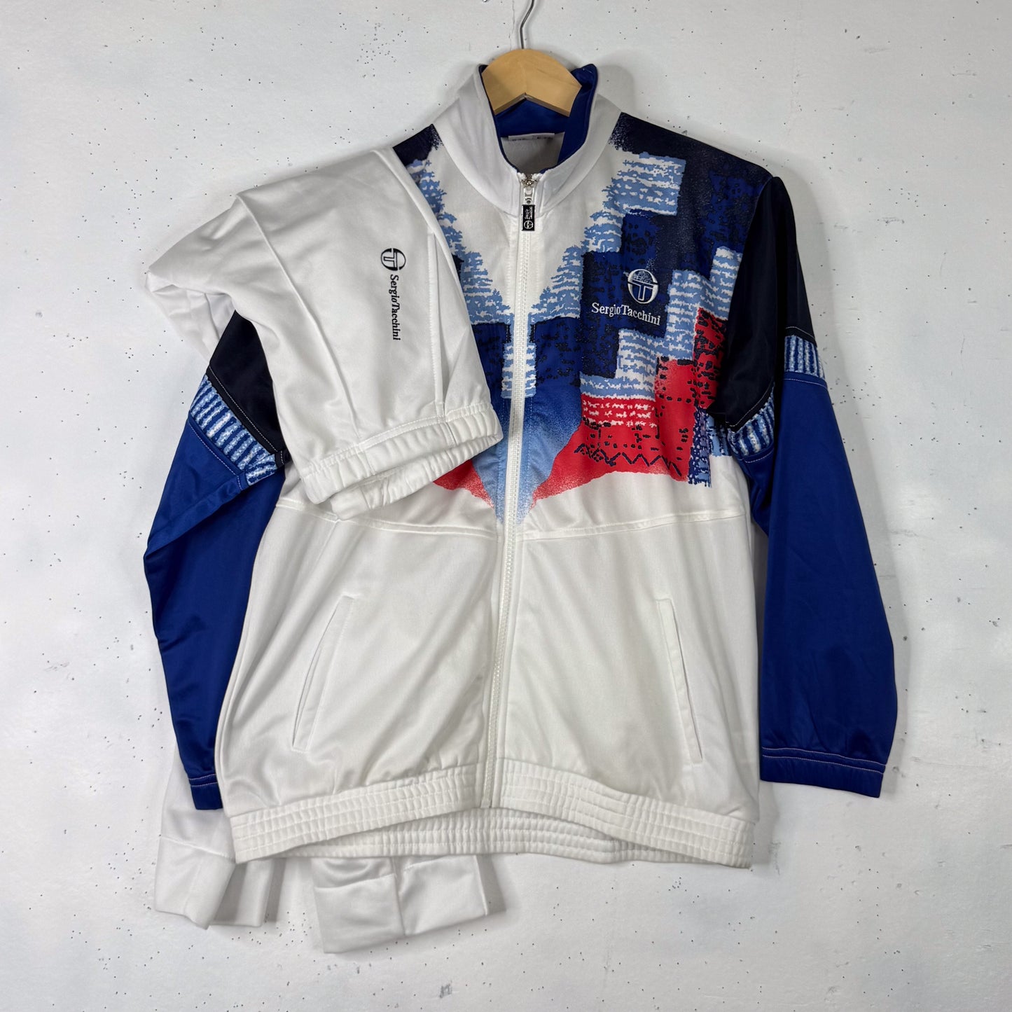 90's Sergio Tacchini Tennis Full Tracksuit White/Blue/Red New (Women's M)