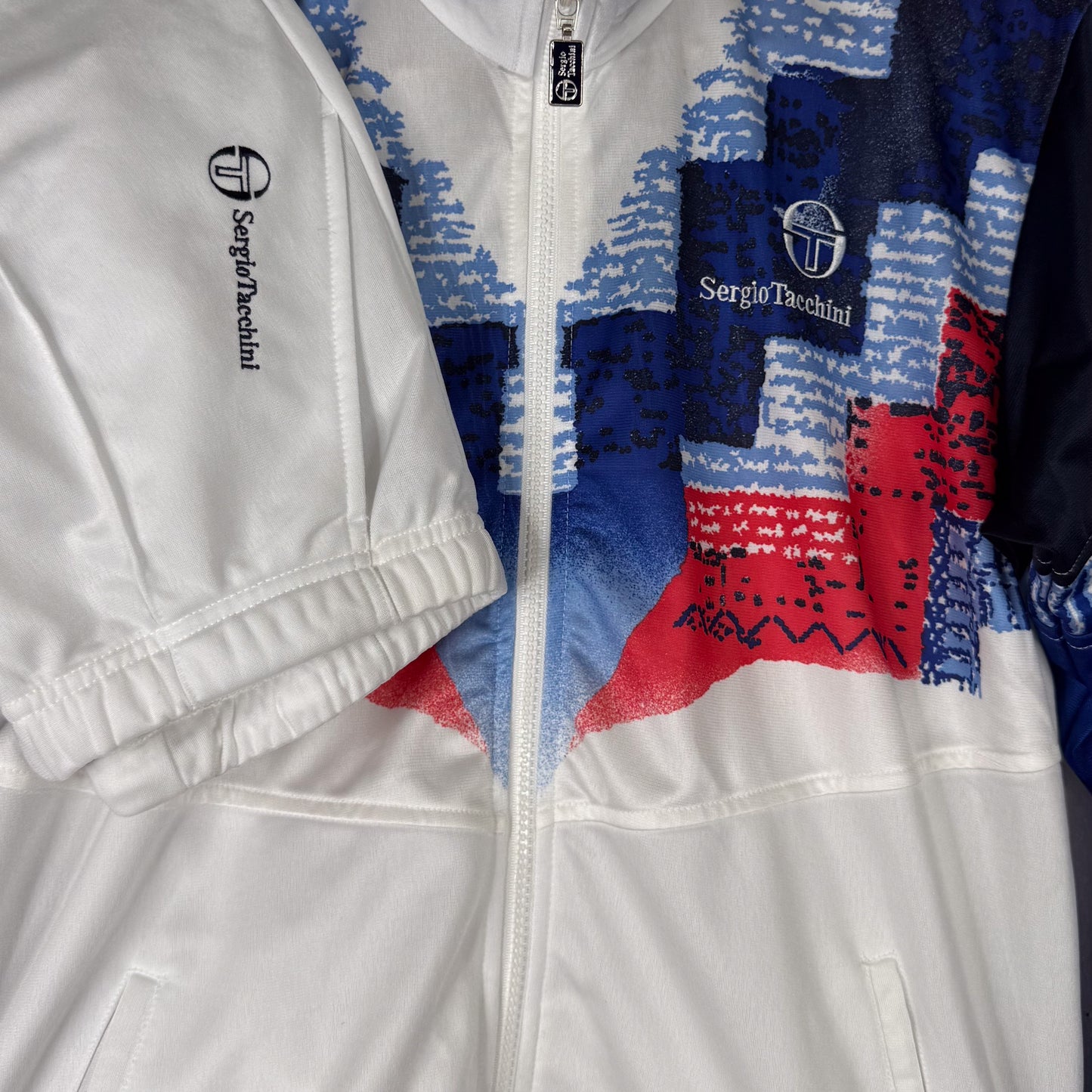 90's Sergio Tacchini Tennis Full Tracksuit White/Blue/Red New (Women's M)