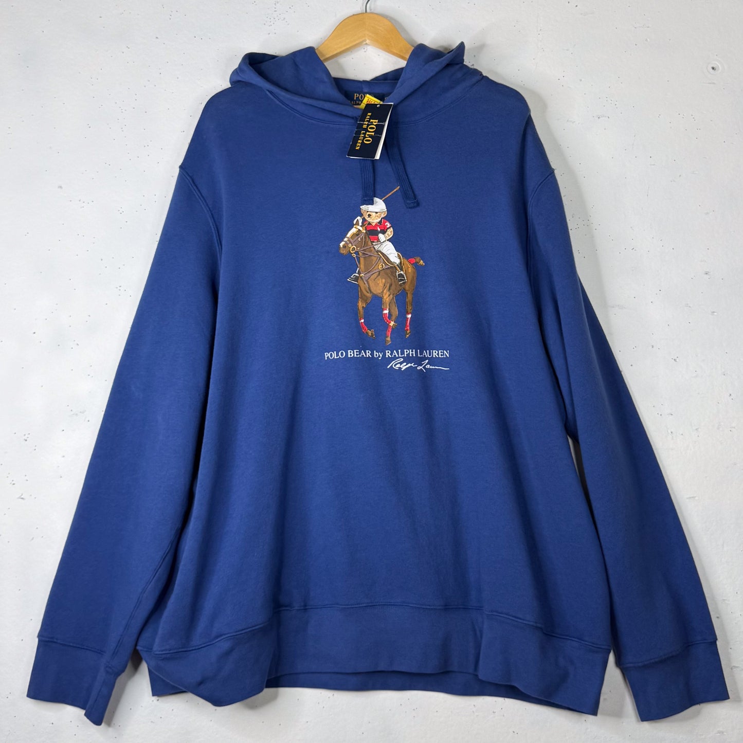 Ralph Lauren Polo Bear Jockey Blue Hoodie New (XXL)