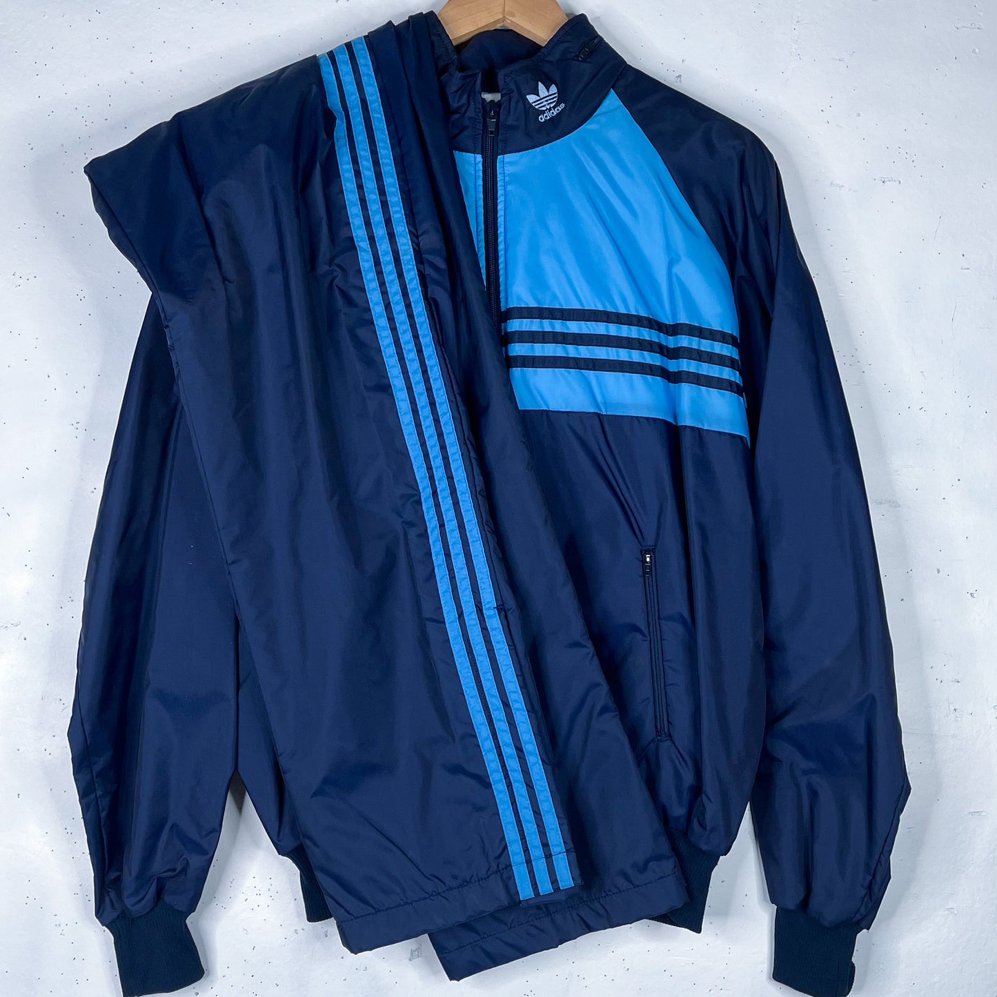 90's Adidas Two Tone Blue Lined Tracksuit (M)