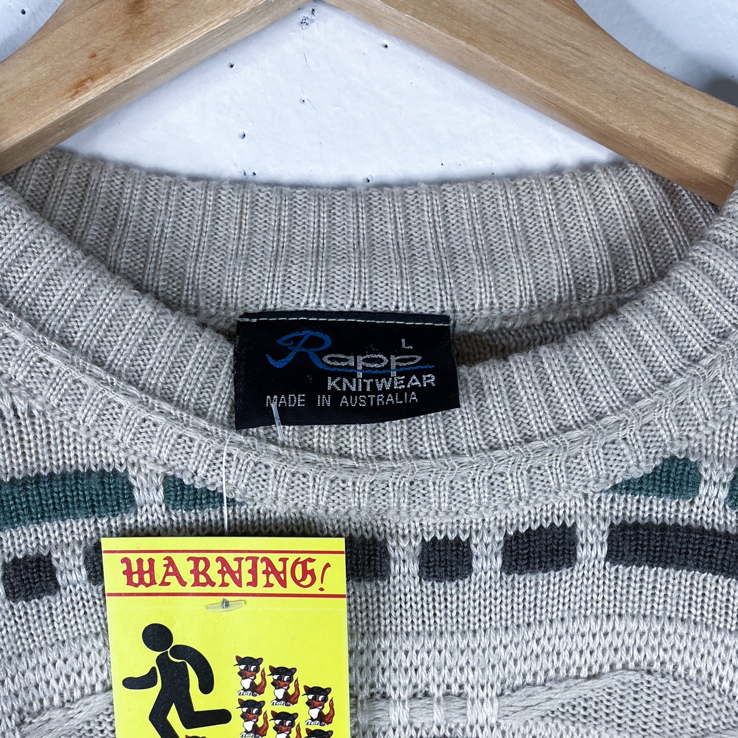 Rapp Knitwear Coogi Inspired Crewneck Made in Aus (M)