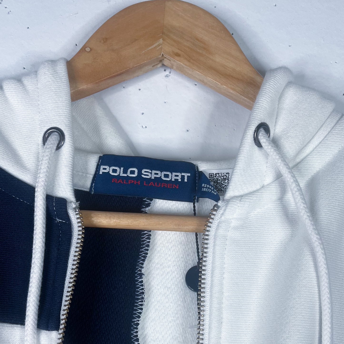 Ralph Lauren Colour Block White/Yellow/Blue Zip Hoodie (S)