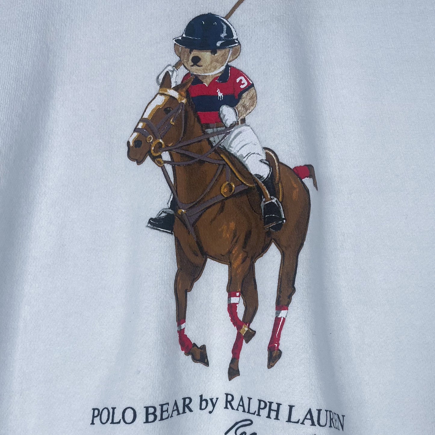 Ralph Lauren Polo Bear Jockey White Crewneck New (XXL)