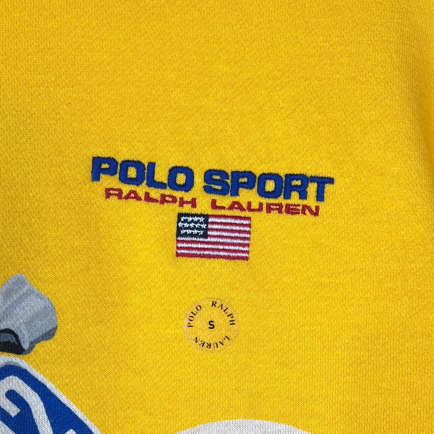 Ralph Lauren Polo Sport Motocross 1992 Yellow Hoodie New (S)