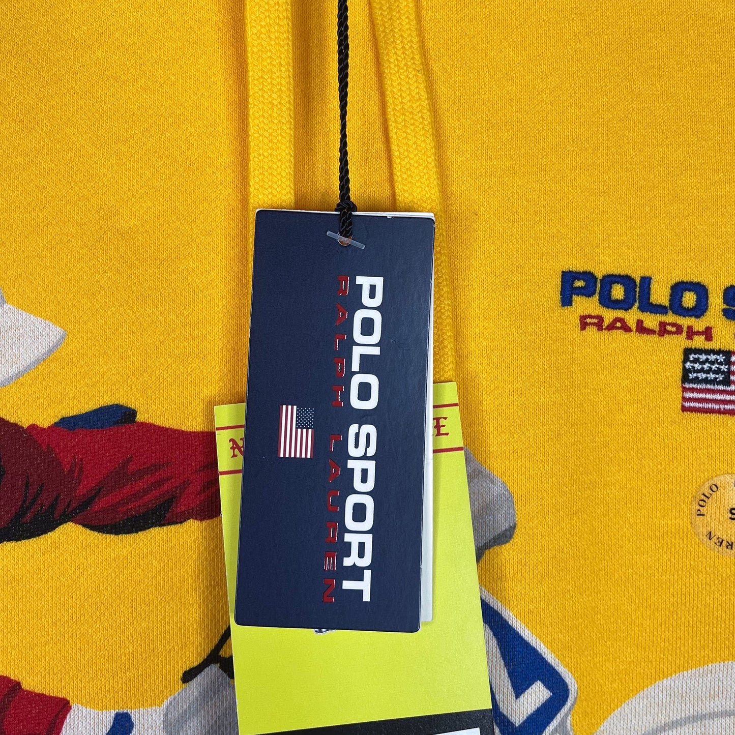 Ralph Lauren Polo Sport Motocross 1992 Yellow Hoodie New (S)