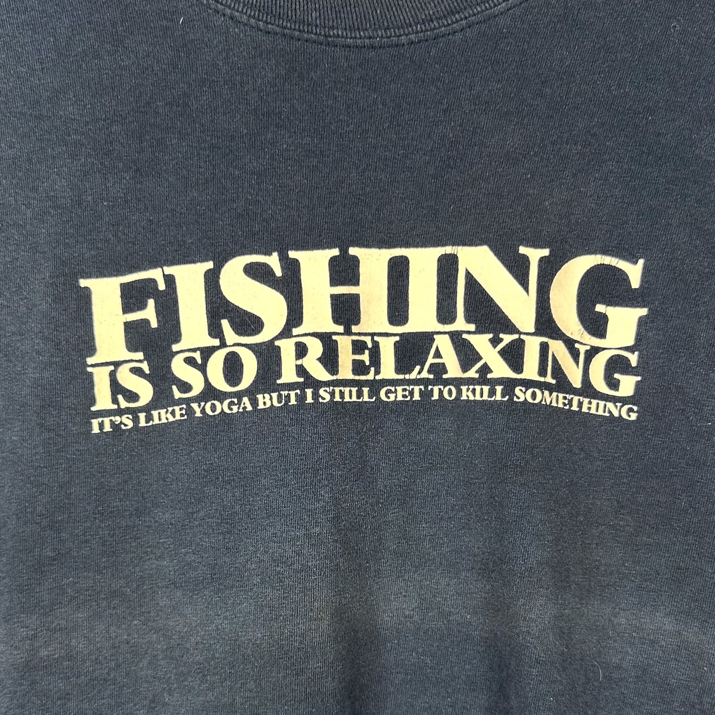 Fishing Yoga Faded Navy Tee (L)