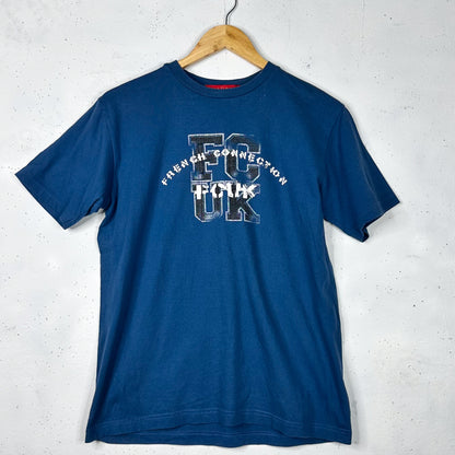 FCUK Blue Chest Spellout Tee (S)