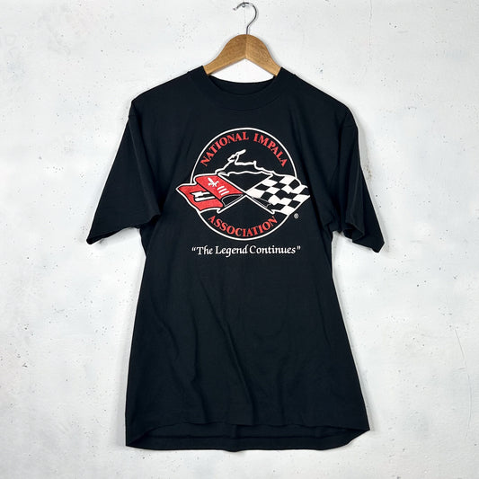 90's Single Stitch National Impala Association Chevy Black Tee (L)