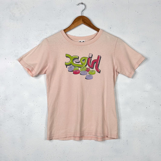 X Girl Wheel Pink Tee (Size 1 / Women's S)