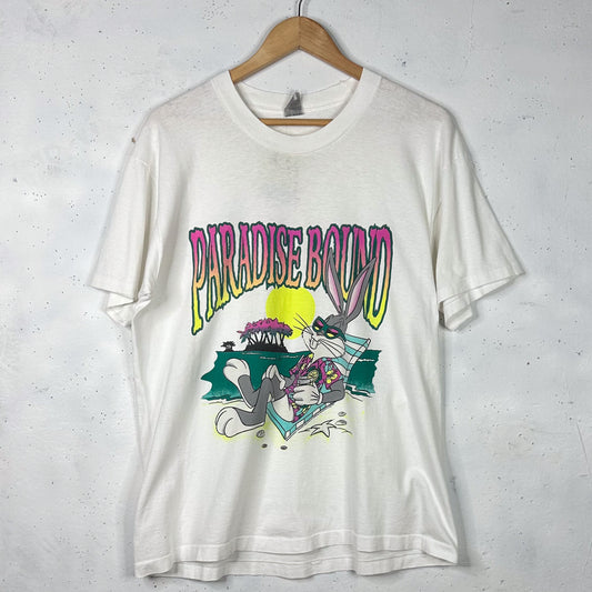 92 Paradise Bound Bugs Bunny White Tee (L)