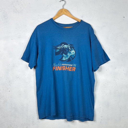 98 Nike Honolulu Marathon Finisher Blue Tee (L)