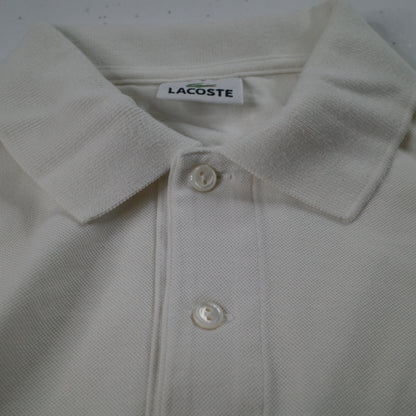 Vintage Lacoste Polo Shirt White Short Sleeve Mens Size 5 Large
