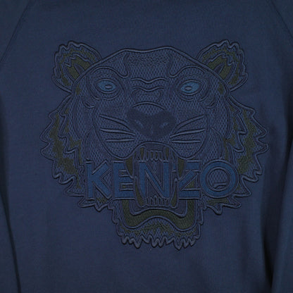 Kenzo Paris Sweater Tiger Sweatshirt Embroidered Lion Navy Crewneck Mens Large