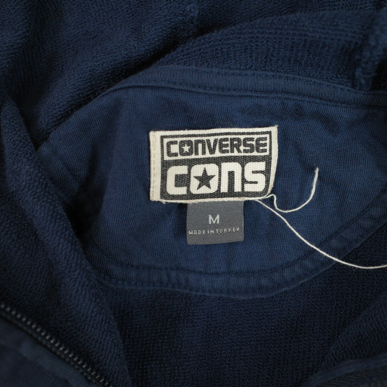 Vintage Converse Cons Blue Full Zip Up Hoodie Mens Medium