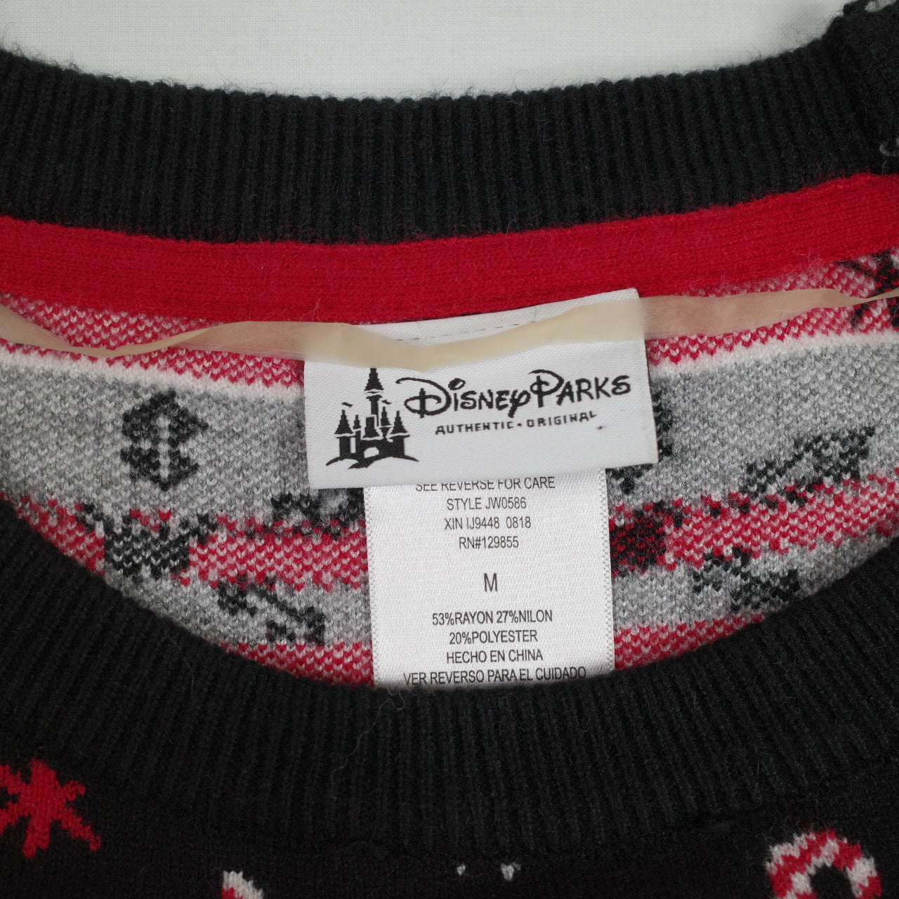 Disney Parks Black Mickey Icon Holiday Christmas Ornament Ugly Sweater Medium