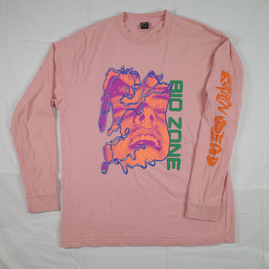 Brain Dead Bid Zone Grapic Scream Pink Long Sleeve T-Shirt Mens Medium