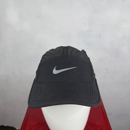 Nike Dri Fit Hat AW84 Black Pin Stripe Adjustable Back Running Cap
