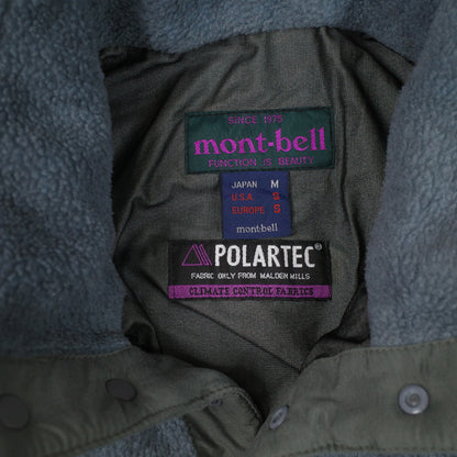 Montbell Polartec Fleece Quarter Snap Pullover Vintage Japan Made Light Blue Grey Womens Small
