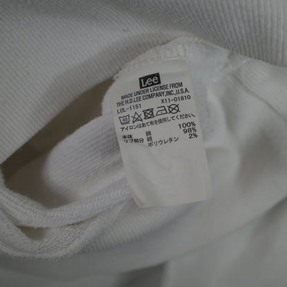 Vintage Lee 90's White Hooded Crewneck Hoodie Men's Medium