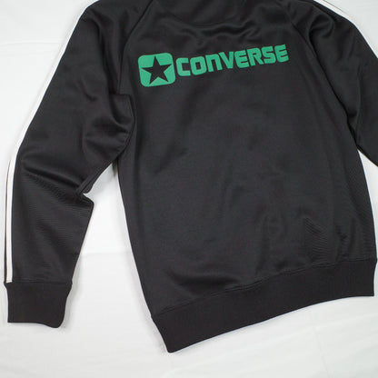 Vintage Converse Black Green Embroidered Spell Out Track Full Zip Jacket Mens XL