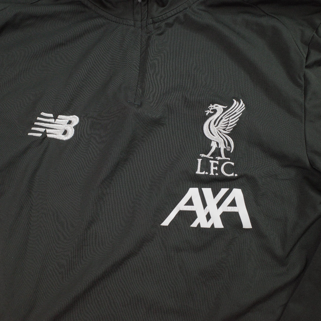 Liverpool FC New Balance Quarter Zip Training Grey Black Long Sleve Mens Small