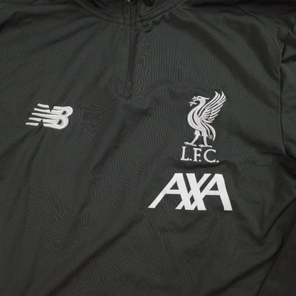 Liverpool FC New Balance Quarter Zip Training Grey Black Long Sleve Mens Small