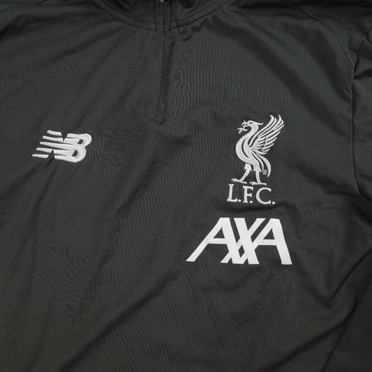 Liverpool FC New Balance Quarter Zip Training Grey Black Long Sleve Mens Small
