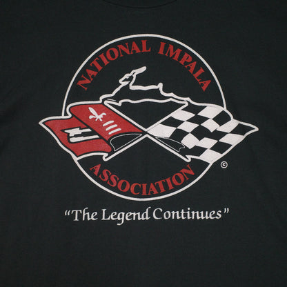 Vintage Chevy T-Shirt National Impala Association Black Single Stitch Mens Large