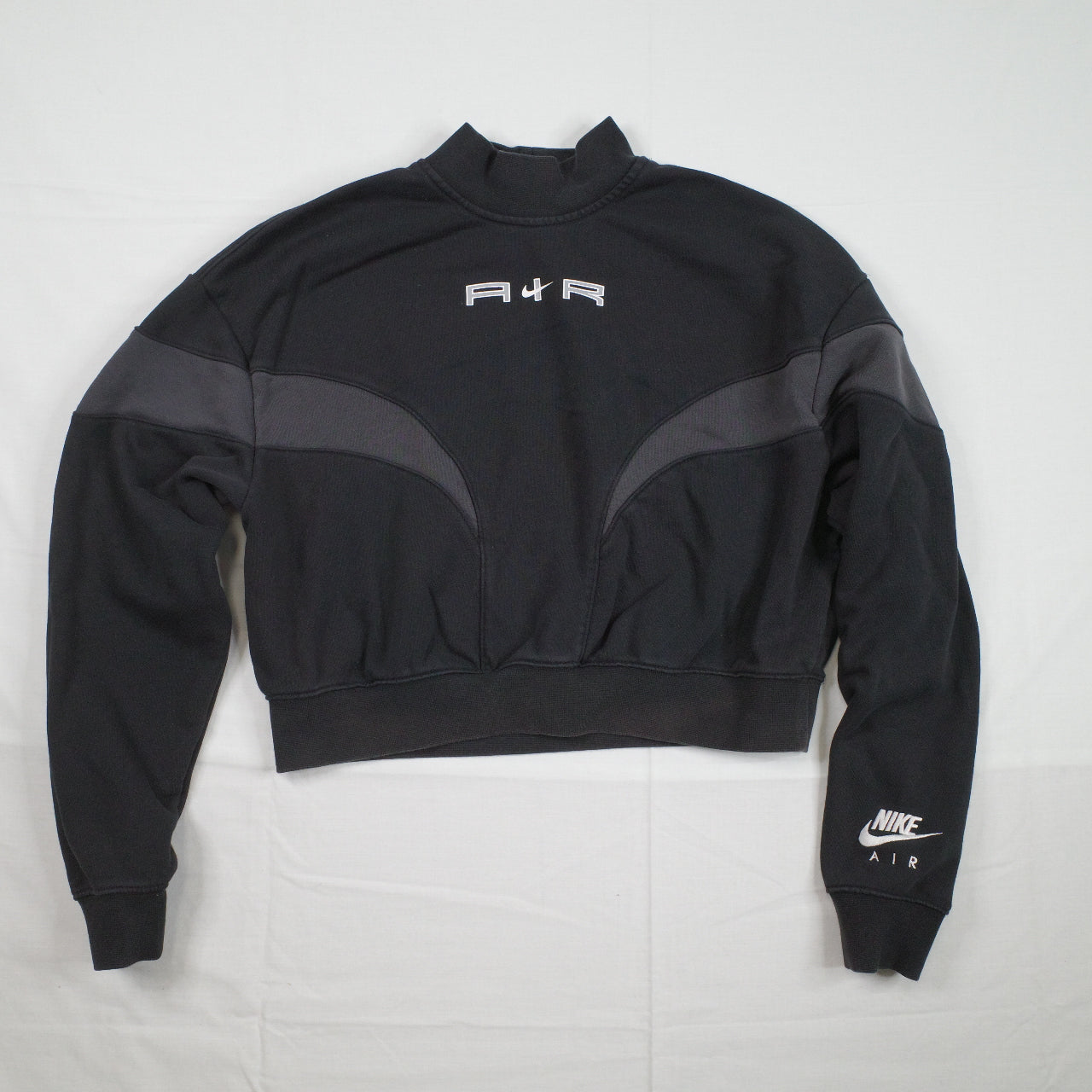 Nike Air Womens Cropped Sweater Crewneck Black Womens Small