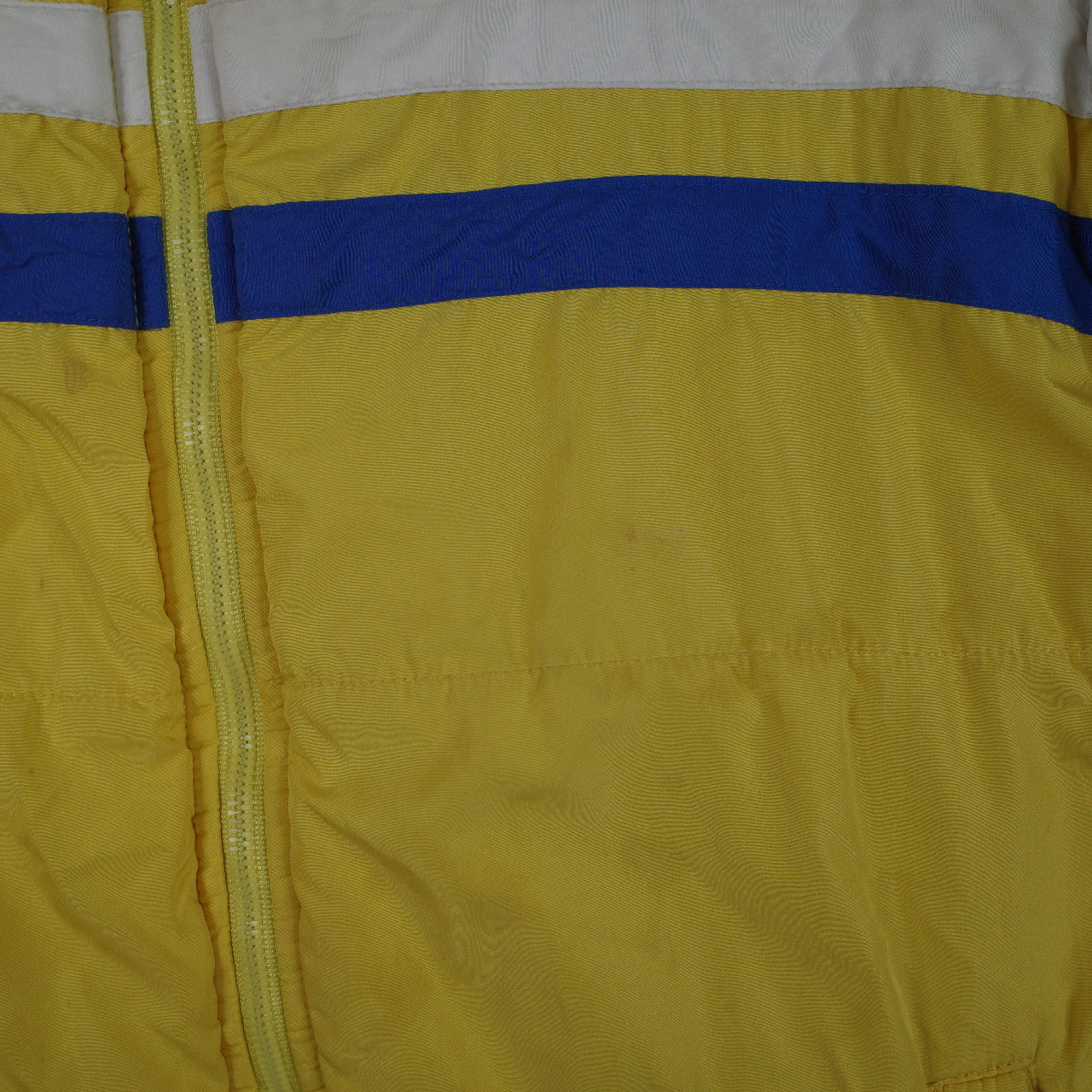 Vintage Nautica Puffer Fleece Lined Yellow Down Jacket Mens Large