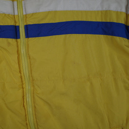 Vintage Nautica Puffer Fleece Lined Yellow Down Jacket Mens Large