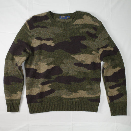 Polo Ralph Lauren Knit Camo Sweater Wool Mens Small