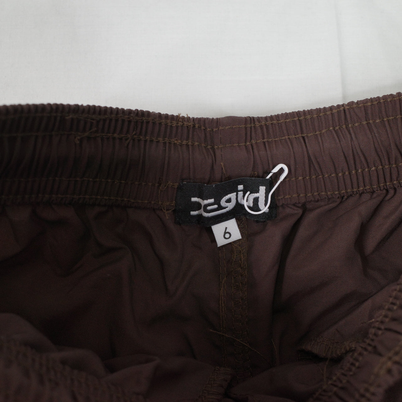 X-Girl Nylon Easy Pant - Mud Coloured Trackpants Womens Size 6 New