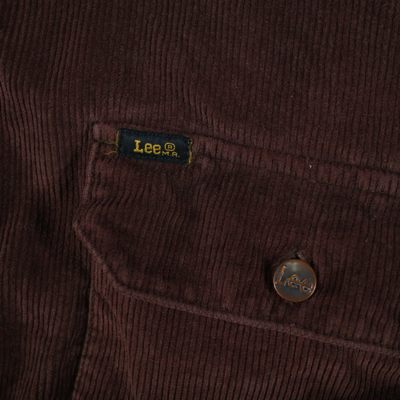 Lee Cord Button Up Long Sleeve Brown Shirt H.D Lee Company Mens Large