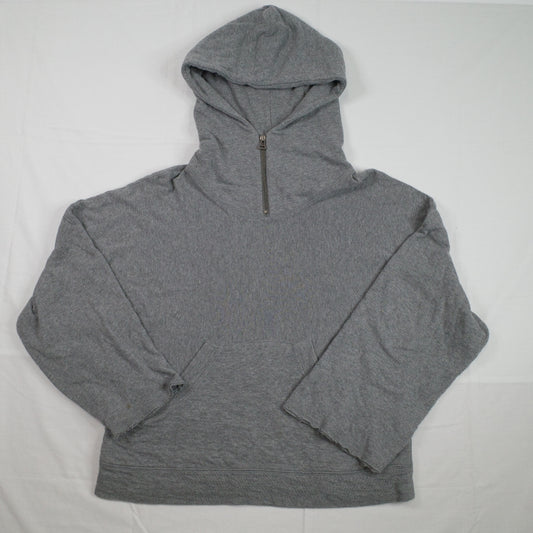 T By Alexander Wang Gray Hoodie Sweater Jacket Unhemmed Sleeves Womens Small