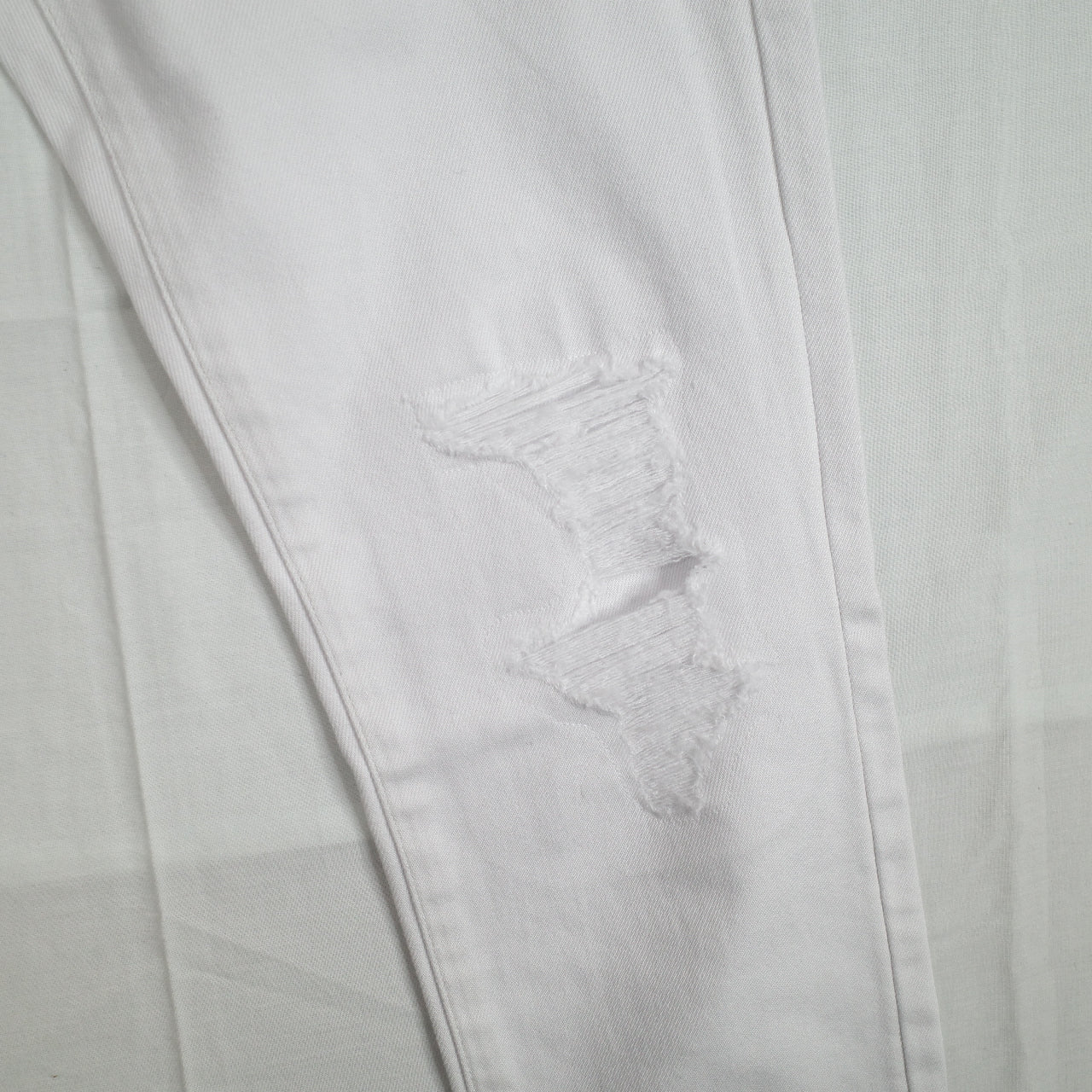 G-Star RAW 3301 Slim Jeans Mens 31x32 White Paper Destroyed Stretch Denim Pants NEW