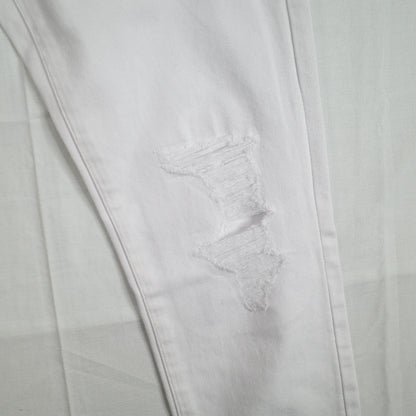 G-Star RAW 3301 Slim Jeans Mens 31x32 White Paper Destroyed Stretch Denim Pants NEW