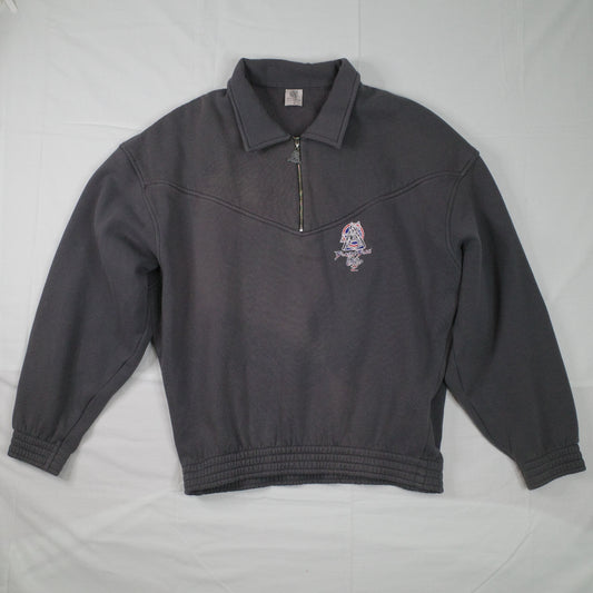 Black and Blue Elite Vintage Australian Made Quarter Zip Sweater Mens Medium